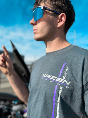 Kaizen Speed Distressed Logo T-Shirt, Dark Grey, Gildan Dry Blend